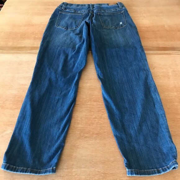 Judy Blue Boyfriend Fit Jeans Women 7/28 Blue Mid Rise Distressed Pull On 17248 - Picture 2 of 15